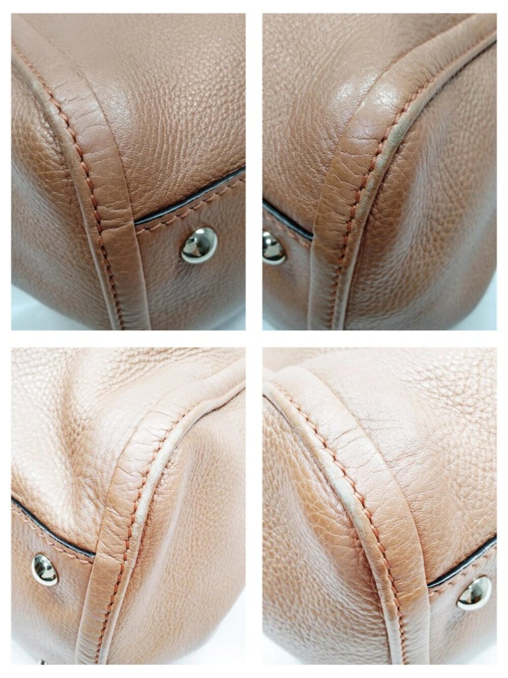 Authentic Gucci Soho Metallic Rose Gold Leather Tote Bag Tassel Shoulder Bag - Picture 7 of 16